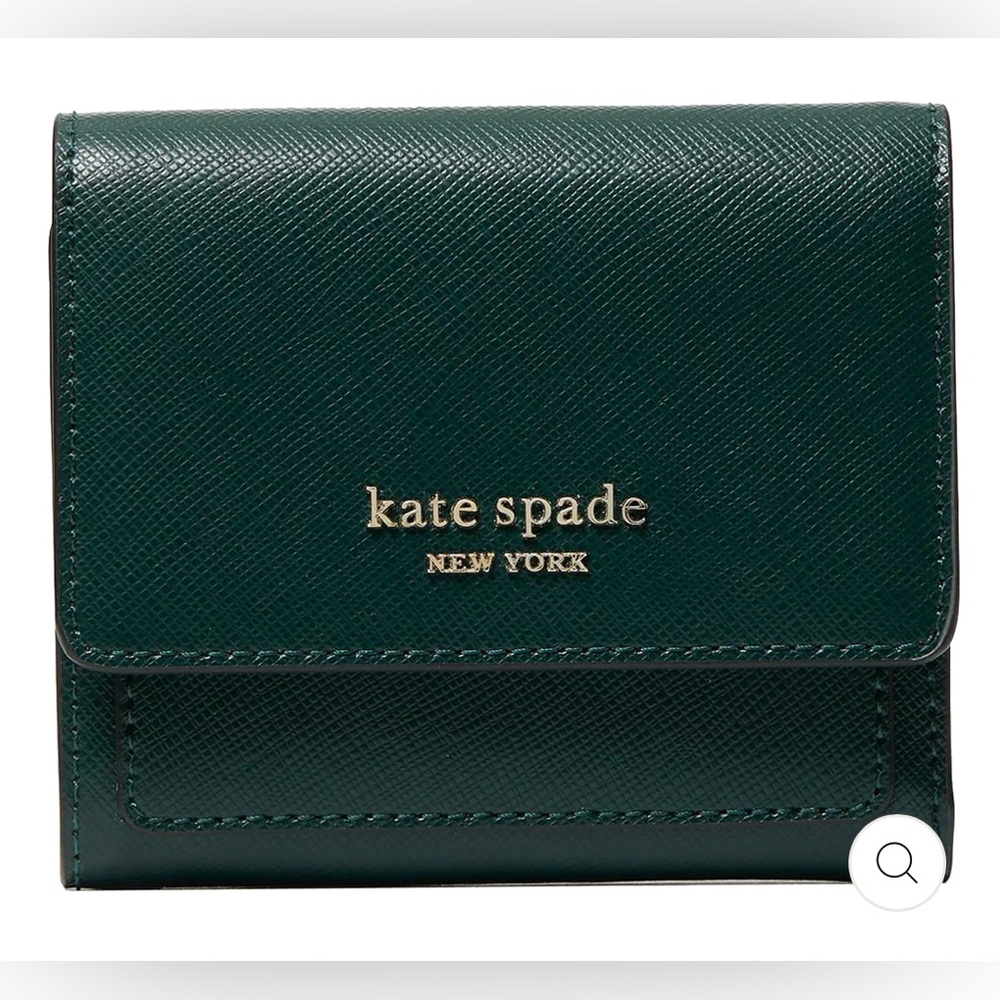 Kate spade booked trifold wallet in green bean